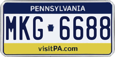PA license plate MKG6688