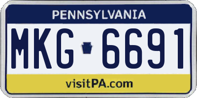 PA license plate MKG6691