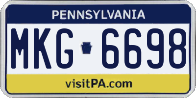 PA license plate MKG6698