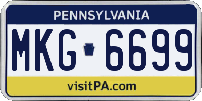 PA license plate MKG6699