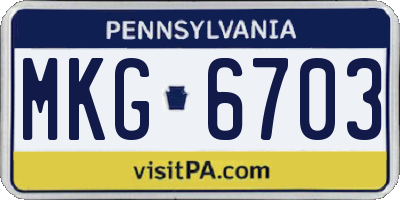PA license plate MKG6703