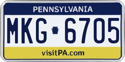 PA license plate MKG6705