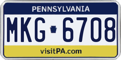 PA license plate MKG6708