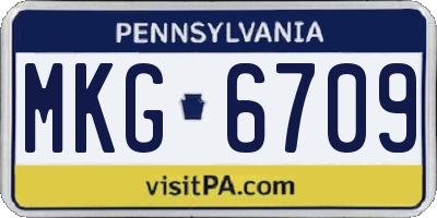 PA license plate MKG6709