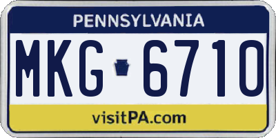 PA license plate MKG6710