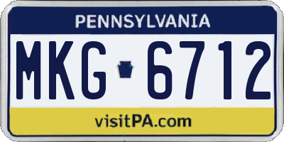 PA license plate MKG6712
