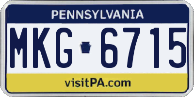 PA license plate MKG6715