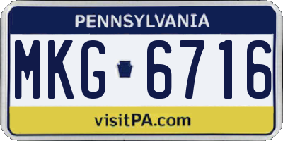 PA license plate MKG6716