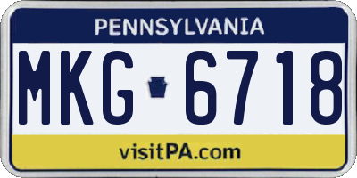 PA license plate MKG6718