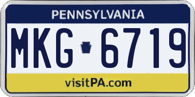 PA license plate MKG6719