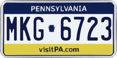 PA license plate MKG6723