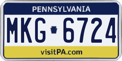 PA license plate MKG6724