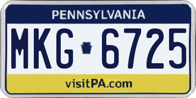 PA license plate MKG6725