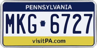 PA license plate MKG6727