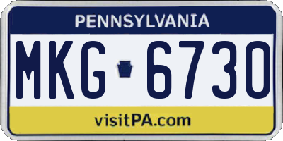 PA license plate MKG6730