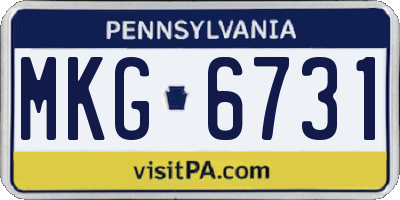 PA license plate MKG6731