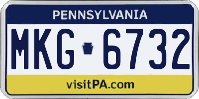 PA license plate MKG6732