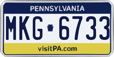 PA license plate MKG6733