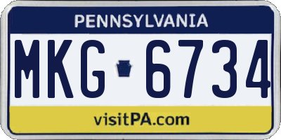 PA license plate MKG6734