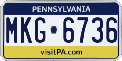 PA license plate MKG6736