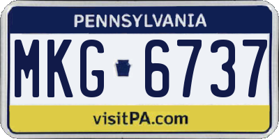 PA license plate MKG6737