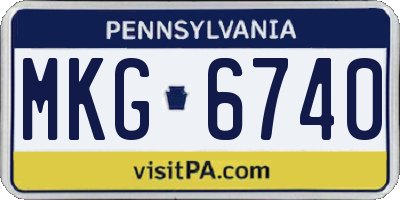 PA license plate MKG6740