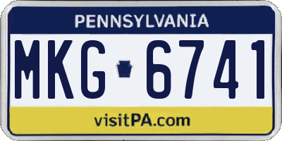 PA license plate MKG6741