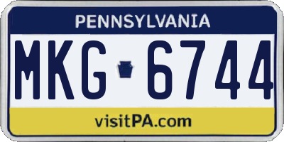 PA license plate MKG6744