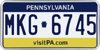 PA license plate MKG6745