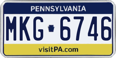 PA license plate MKG6746