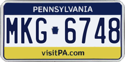 PA license plate MKG6748