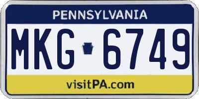 PA license plate MKG6749