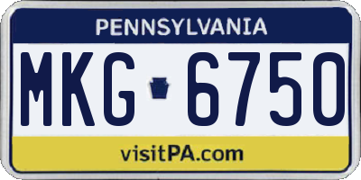 PA license plate MKG6750