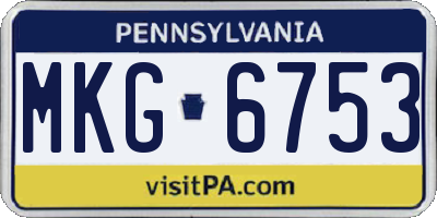 PA license plate MKG6753