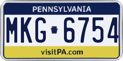 PA license plate MKG6754