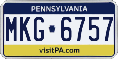 PA license plate MKG6757