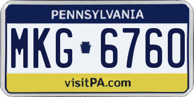 PA license plate MKG6760