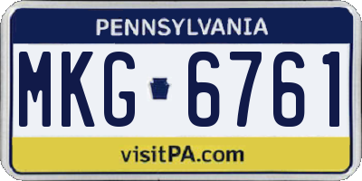 PA license plate MKG6761