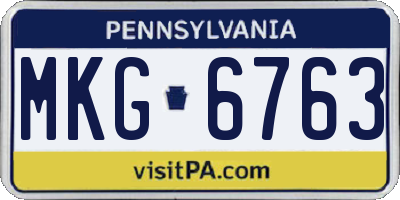 PA license plate MKG6763
