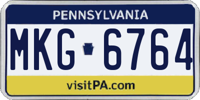PA license plate MKG6764