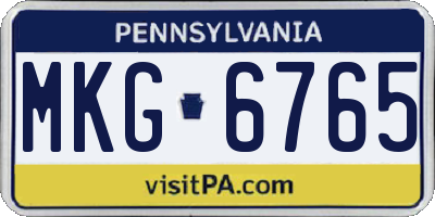 PA license plate MKG6765