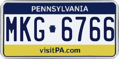 PA license plate MKG6766