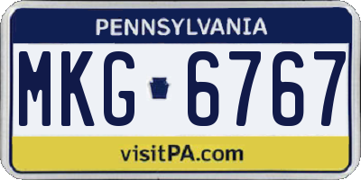 PA license plate MKG6767