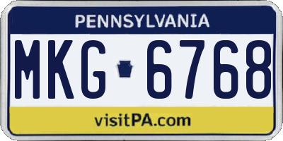 PA license plate MKG6768