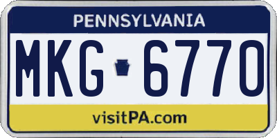 PA license plate MKG6770