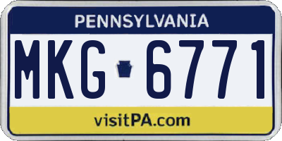 PA license plate MKG6771