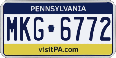 PA license plate MKG6772