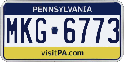 PA license plate MKG6773