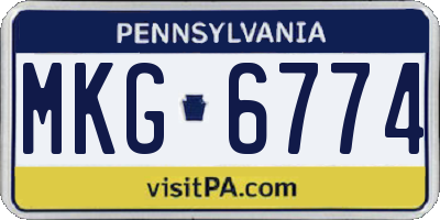 PA license plate MKG6774
