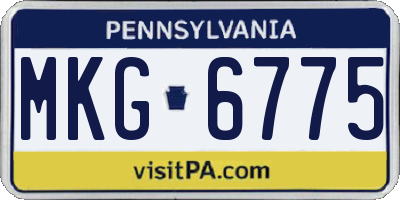 PA license plate MKG6775